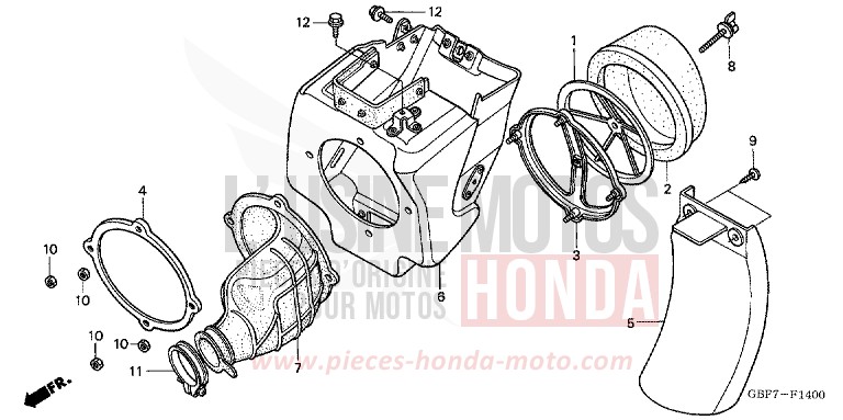 LUFTFILTER von CR85R "Big Wheel" EXTREME RED (R292) von 2005